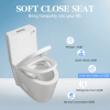 One-Piece Toilet, 1.1/1.60 GPF Water-Efficient Dual-Flush Elongated Comfort Height Floor Mounted, Standard-Size Toilet with Soft Closing Seat Included